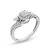 Thumbnail Image 3 of 1/4 CT. T.W. Diamond Past Present Future® Miracle Bypass Shank Engagement Ring in 10K White Gold