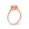 Thumbnail Image 3 of 7.0mm Cushion-Cut Morganite and 1/4 CT. T.W. Diamond Frame Split Shank Ring in 10K Rose Gold