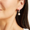 Thumbnail Image 1 of 9.0 - 10.0mm Oval Cultured Freshwater Pearl Drop Earrings in 14K Gold