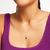 Thumbnail Image 2 of Oval Certified Ruby and 1/15 CT. T.W. Diamond Tri-Top Pendant in 10K Gold