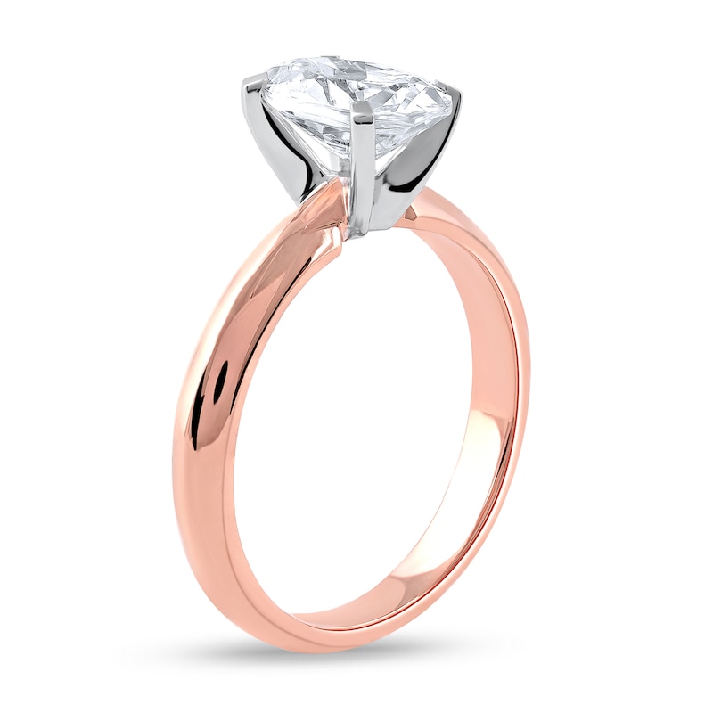 Main Image 2 of 1-1/2 CT. Certified Oval Lab-Grown Diamond Solitaire Engagement Ring in 14K Rose Gold (F/VS2)