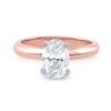 Thumbnail Image 3 of 1-1/2 CT. Certified Oval Lab-Grown Diamond Solitaire Engagement Ring in 14K Rose Gold (F/VS2)