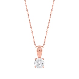 1 CT. Certified Lab-Grown Diamond Solitaire Pendant in 14K Rose Gold (F/SI2)