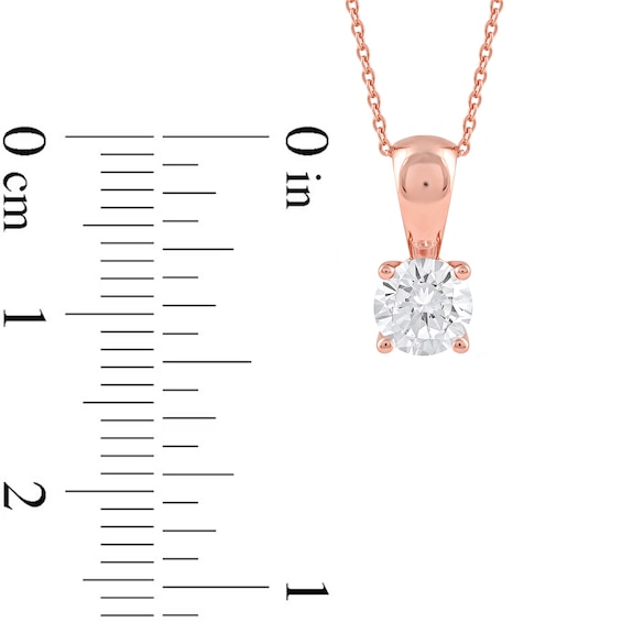 1 CT. Certified Lab-Grown Diamond Solitaire Pendant in 14K Rose Gold (F/Si2)