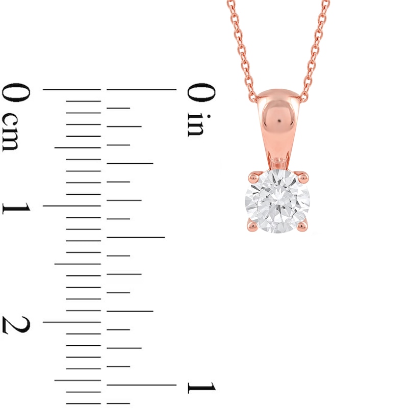 Main Image 4 of 1 CT. Certified Lab-Grown Diamond Solitaire Pendant in 14K Rose Gold (F/SI2)