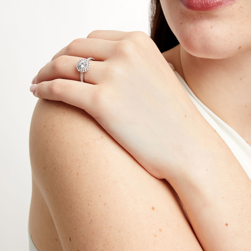 Main Image 2 of Vera Wang Love Collection 1 CT. T.W. Diamond Double Frame Engagement Ring in 14K White Gold