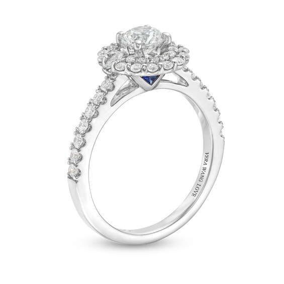 Vera Wang Love Collection 1 CT. T.w. Diamond Double Frame Engagement Ring in 14K White Gold