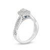 Thumbnail Image 3 of Vera Wang Love Collection 1 CT. T.W. Oval Diamond Double Frame Twist Shank Engagement Ring in 14K White Gold