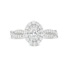 Thumbnail Image 4 of Vera Wang Love Collection 1 CT. T.W. Oval Diamond Double Frame Twist Shank Engagement Ring in 14K White Gold