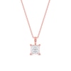 Thumbnail Image 1 of 1 CT. Certified Princess-Cut Lab-Grown Diamond Solitaire Pendant in 14K Rose Gold (F/SI2)