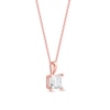Thumbnail Image 2 of 1 CT. Certified Princess-Cut Lab-Grown Diamond Solitaire Pendant in 14K Rose Gold (F/SI2)
