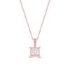 Thumbnail Image 3 of 1 CT. Certified Princess-Cut Lab-Grown Diamond Solitaire Pendant in 14K Rose Gold (F/SI2)