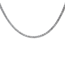 White Lab-Created Sapphire Tennis Necklace in Sterling Silver