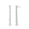 Thumbnail Image 1 of White Lab-Created Sapphire Linear Drop Earrings in Sterling Silver
