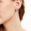 Thumbnail Image 2 of White Lab-Created Sapphire Linear Drop Earrings in Sterling Silver