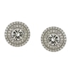 Thumbnail Image 1 of White Lab-Created Sapphire Double Frame Earrings in Sterling Silver