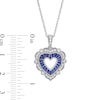 Thumbnail Image 2 of Blue Ceylon and White Lab-Created Sapphire Heart Pendant in Sterling Silver