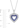 Thumbnail Image 1 of Blue Ceylon and White Lab-Created Sapphire Heart Pendant in Sterling Silver