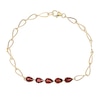 Thumbnail Image 0 of Pear Five-Stone Garnet Bracelet in 10K Gold