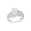 Thumbnail Image 1 of Oval White Lab-Created Sapphire Bypass Ring in Sterling Silver