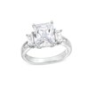 Thumbnail Image 1 of Emerald White Lab-Created Sapphire Three Stone Ring in Sterling Silver