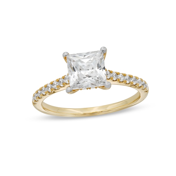 1-3/4 CT. T.w. Certified Princess-Cut Lab-Grown Diamond Engagement Ring in 14K Gold (F/Vs2)