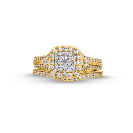 1 CT. T.w. Princess-Cut Diamond Quad Bridal Set in 10K Gold