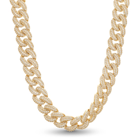 24.95 CT. T.w. Lab-Grown Diamond Cuban Link Necklace in 10K Gold (F/Si2)