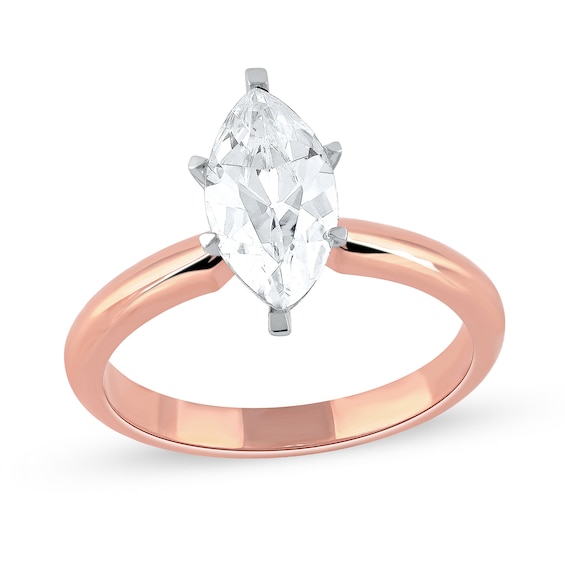 1 CT. Certified Marquise-Cut Lab-Grown Diamond Solitaire Engagement Ring in 14K Rose Gold (F/Vs2)