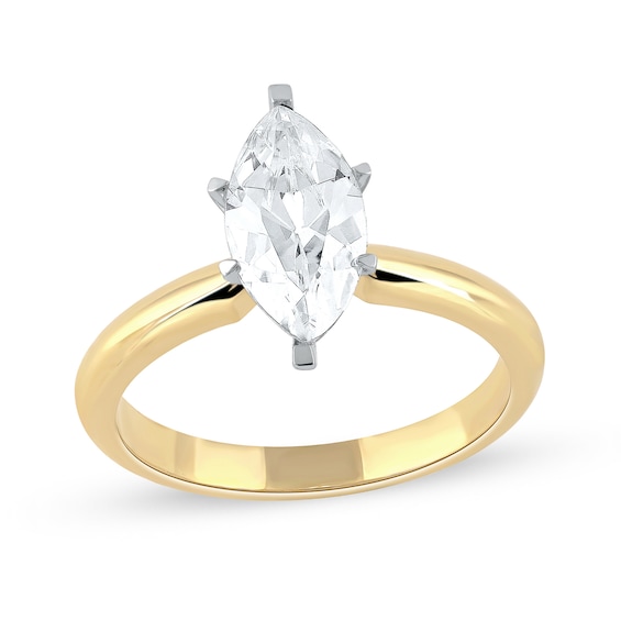 1 CT. Certified Marquise-Cut Lab-Created Diamond Solitaire Engagement Ring in 14K Gold (F/Vs2)