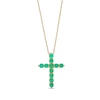 Thumbnail Image 1 of Emerald Cross Pendant in 10K Gold