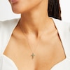 Thumbnail Image 2 of Emerald Cross Pendant in 10K Gold