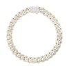 Thumbnail Image 0 of 8.0mm Diamond Cut Monaco Curb Chain Bracelet in Hollow 14K Two-Toned Gold - 8.25"