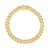 Thumbnail Image 2 of 8.0mm Diamond Cut Monaco Curb Chain Bracelet in Hollow 14K Two-Toned Gold - 8.25"