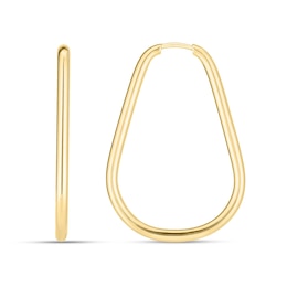 22.0mm Pear Endless Hoop Earrings in Hollow 14K Gold