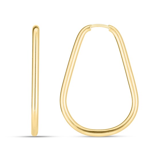 22.0mm Pear Endless Hoop Earrings in Hollow 14K Gold