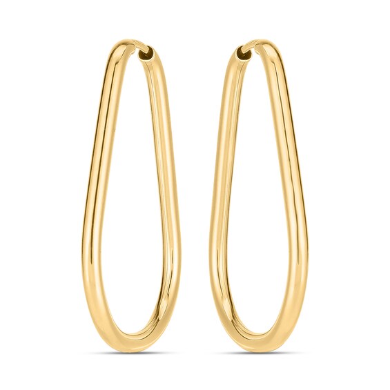 22.0mm Pear Endless Hoop Earrings in Hollow 14K Gold