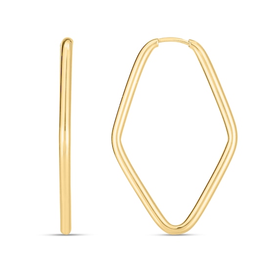 22.0mm Marquise Endless Hoop Earrings in Hollow 14K Gold