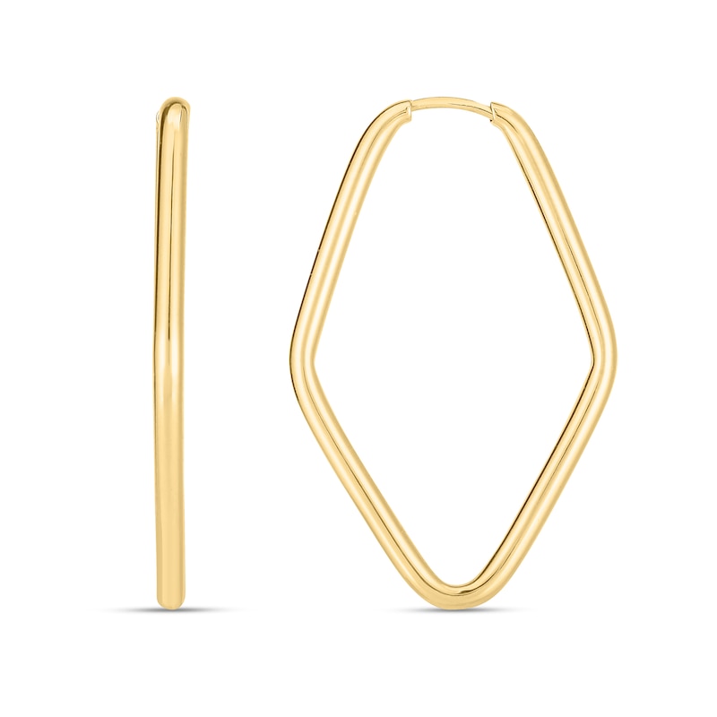 Main Image 1 of 22.0mm Marquise Endless Hoop Earrings in Hollow 14K Gold