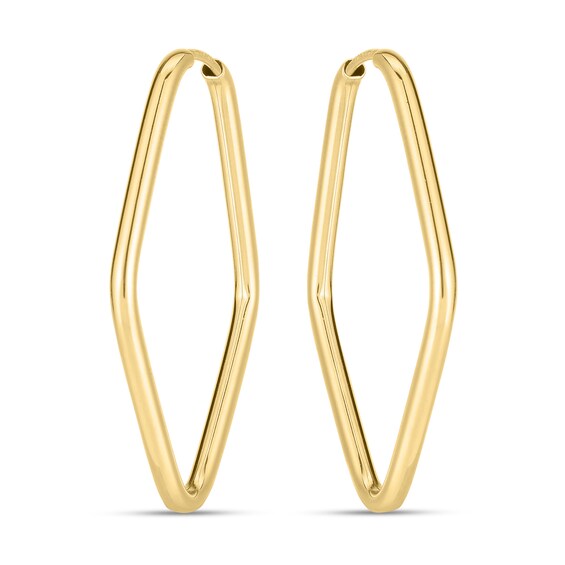22.0mm Marquise Endless Hoop Earrings in Hollow 14K Gold