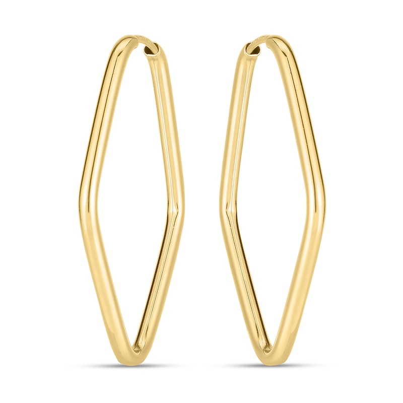 Main Image 2 of 22.0mm Marquise Endless Hoop Earrings in Hollow 14K Gold