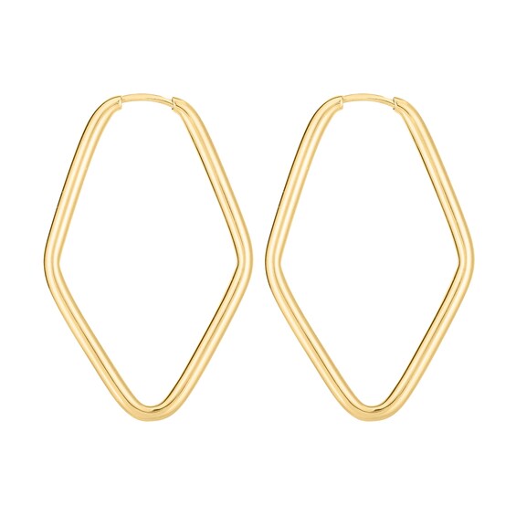 22.0mm Marquise Endless Hoop Earrings in Hollow 14K Gold