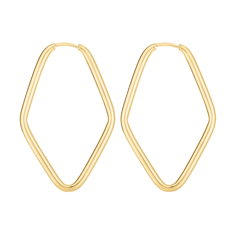 Main Image 3 of 22.0mm Marquise Endless Hoop Earrings in Hollow 14K Gold