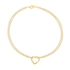 Thumbnail Image 0 of 0.19mm Diamond-Cut Rolo Chain Heart Anklet in Hollow 14K Gold - 10"