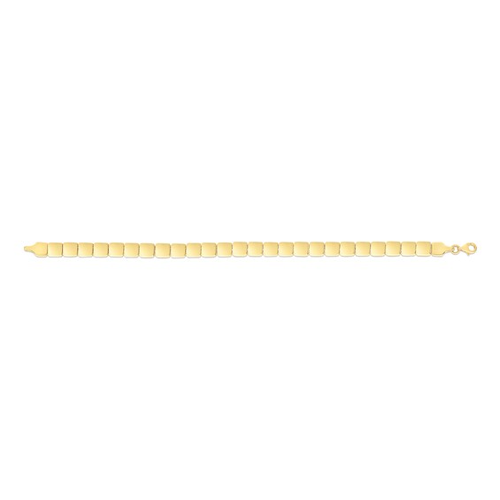 6.0mm Square Link Bracelet in Hollow 14K Gold - 7"