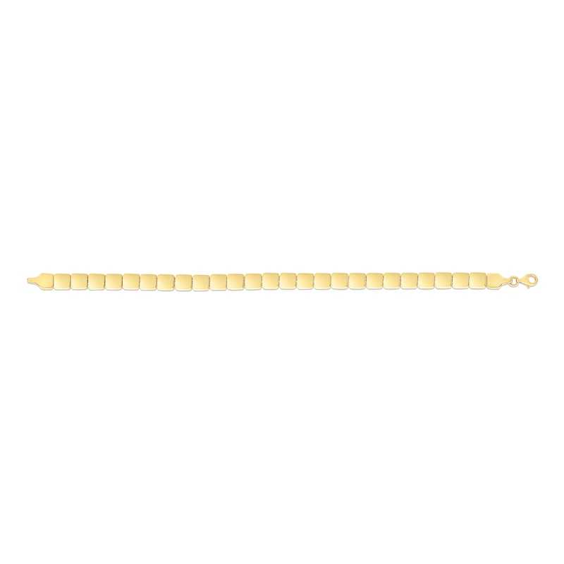 Main Image 2 of 6.0mm Square Link Bracelet in Hollow 14K Gold - 7"