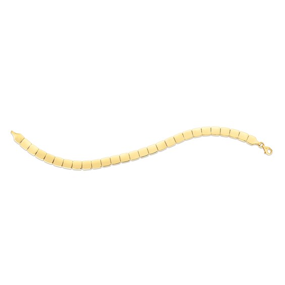 6.0mm Square Link Bracelet in Hollow 14K Gold - 7"