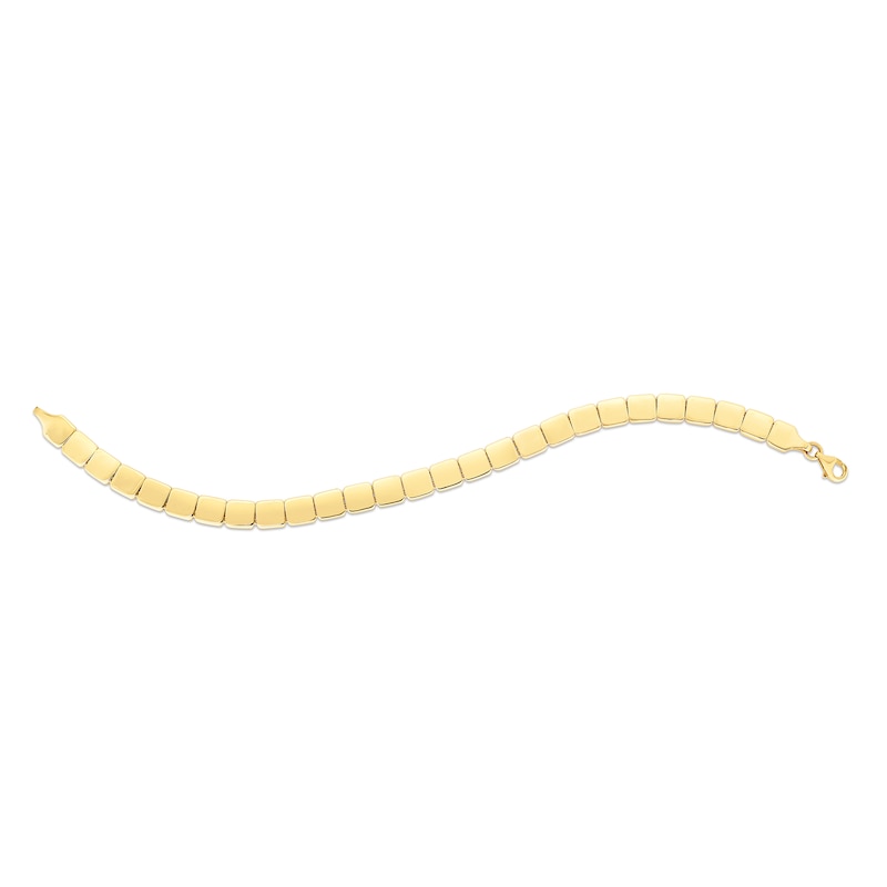 Main Image 3 of 6.0mm Square Link Bracelet in Hollow 14K Gold - 7"
