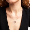 Thumbnail Image 1 of 1/10 CT. T.W. Black Diamond Tilted Open Heart Necklace in Sterling Silver