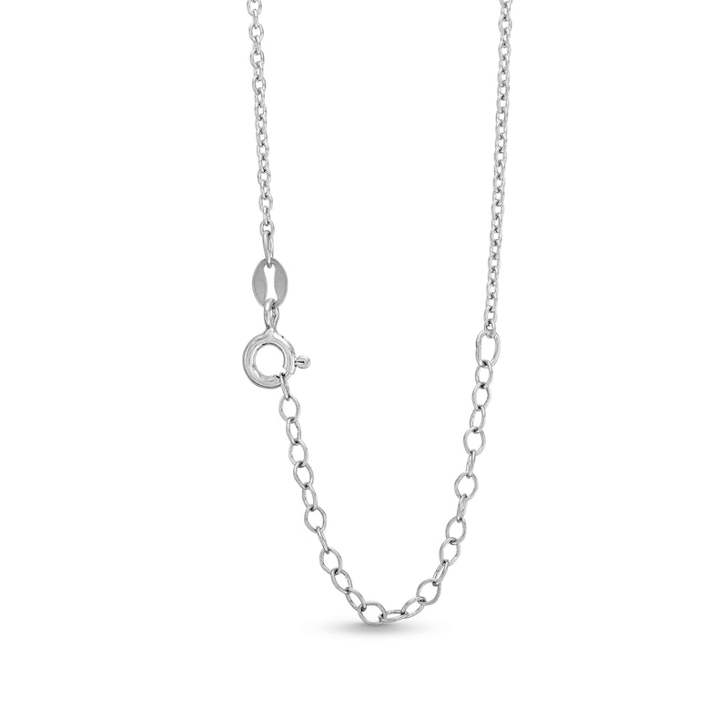 Main Image 3 of 1/5 CT. T.W. Diamond Interlocking Curb Link Necklace in Sterling Silver